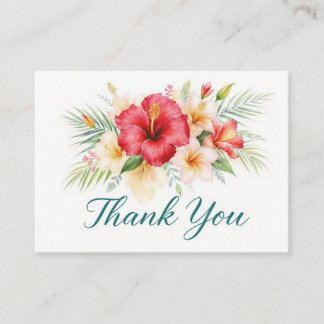 Tropical Hibiscus Hawaiian Thank You Card