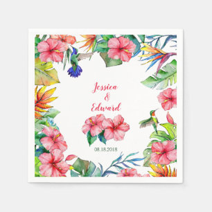 Tropical Hibiscus Hawaiian Wedding Napkins