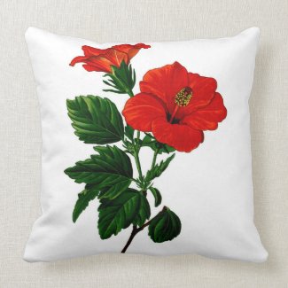 Tropical Hibiscus Home Decor Pillow