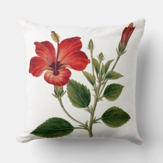 Tropical Hibiscus Home Decor Pillow