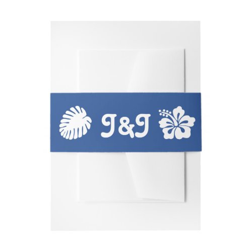 Tropical Hibiscus in Blue Invitation Belly Band