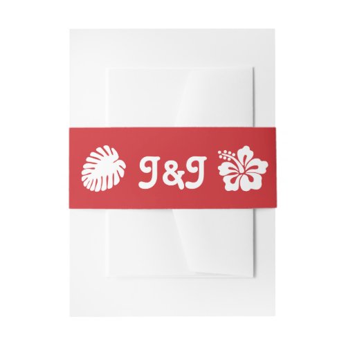 Tropical Hibiscus in Cherry Invitation Belly Band