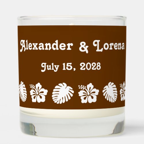 Tropical Hibiscus in Chocolate Brown Scented Candle