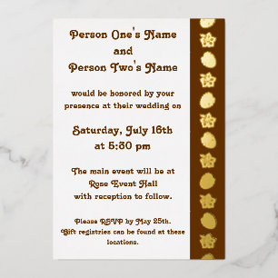 Tropical Hibiscus in Chocolate Foil Invitation