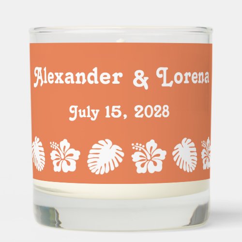 Tropical Hibiscus in Coral Scented Candle