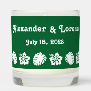 Tropical Hibiscus in Green Scented Candle