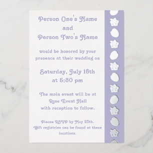 Tropical Hibiscus in Lavender Foil Invitation