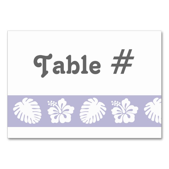 Tropical Hibiscus in Lavender Table Card (Front)