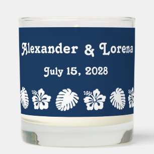 Tropical Hibiscus in Navy Scented Candle