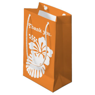 Tropical Hibiscus in Orange Gift Bag
