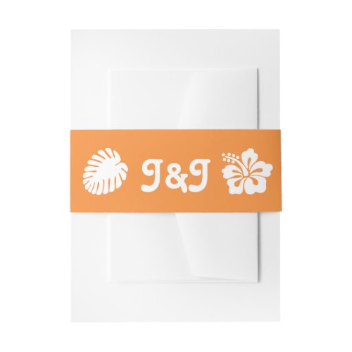 Tropical Hibiscus in Orange Invitation Belly Band