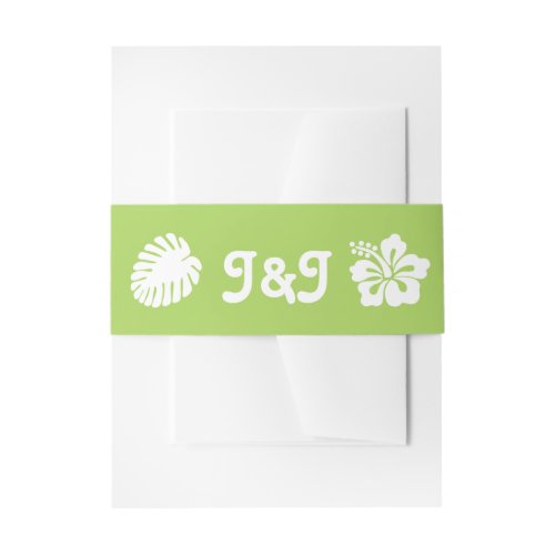 Tropical Hibiscus in Peridot Invitation Belly Band