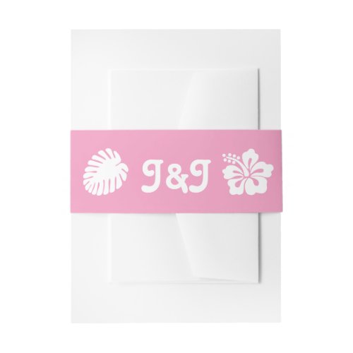 Tropical Hibiscus in Petal Pink Invite Belly Band