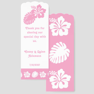 Tropical Hibiscus in Petal Pink Wedding Favor Bookmarks