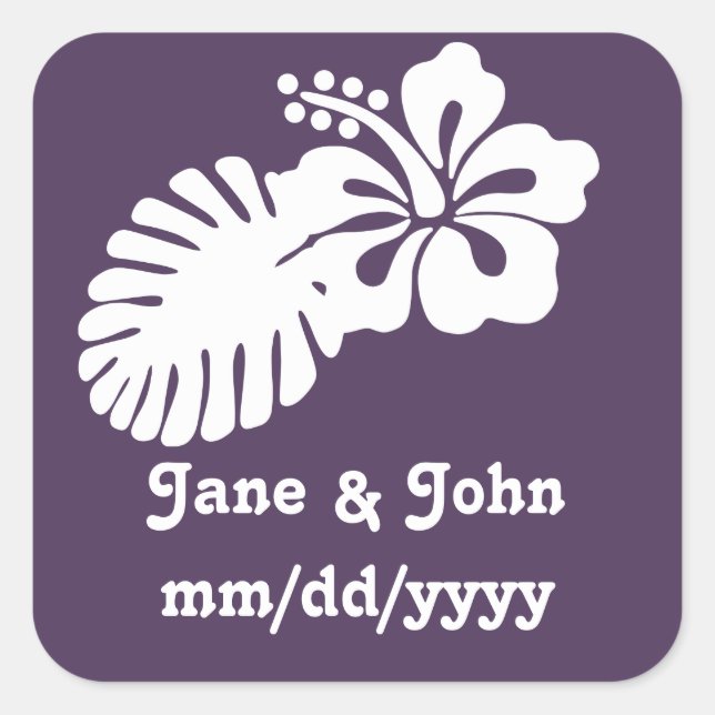 Tropical Hibiscus in Purple Sticker (Front)
