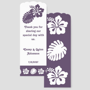 Tropical Hibiscus in Purple Wedding Favor Bookmarks