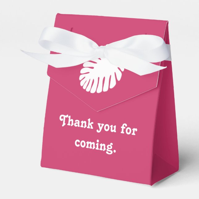 Tropical Hibiscus in Raspberry Favor Box (Front Side)