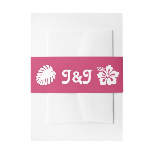 Tropical Hibiscus in Raspberry Invite Belly Band