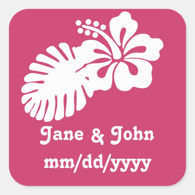 Tropical Hibiscus in Raspberry Sticker (Front)