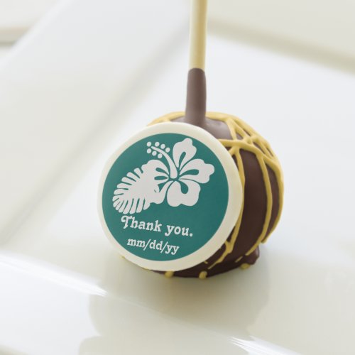 Tropical Hibiscus in Teal Cake Pop