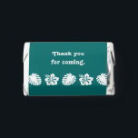 Tropical Hibiscus in Teal Hershey's Miniatures<br><div class="desc">Give your guests a tasty treat to take home at your summer-themed wedding or special event with these Hershey’s miniatures, featuring a pattern of white tropical leaves and hibiscus flowers below sample text on a rich teal background on the top of the wrapper. The bottom features some sample initials and...</div>