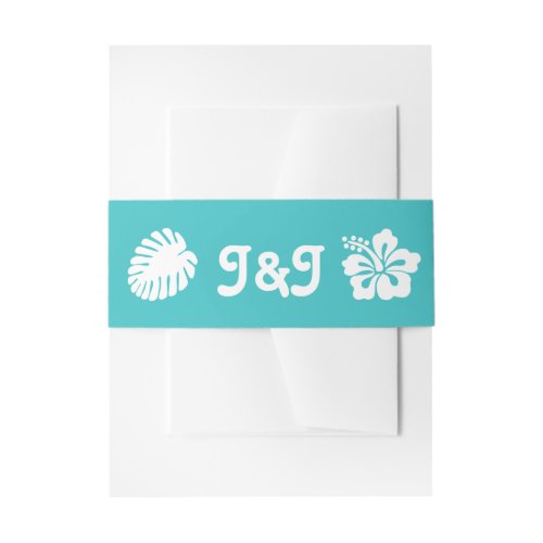 Tropical Hibiscus in Turquoise Invite Belly Band