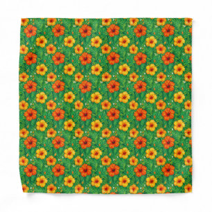 Tropical Hibiscus Jungle Pattern Bandana