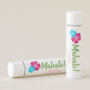 Tropical Hibiscus Luau Mahalo Party Favor Lip Balm