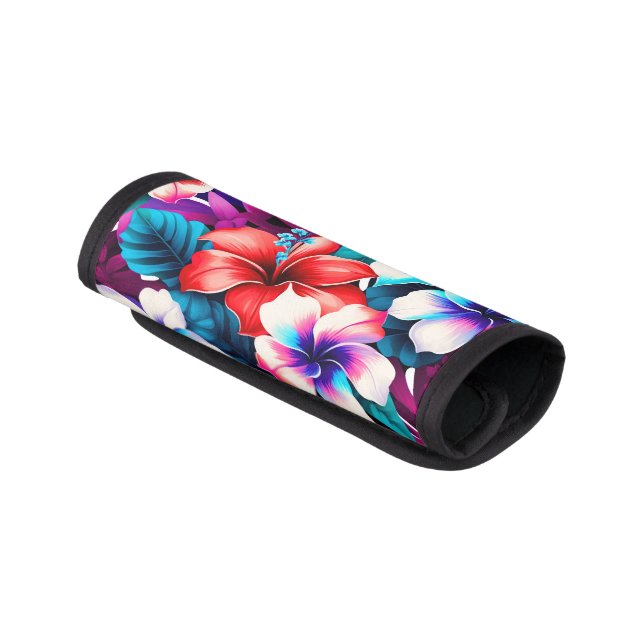 Tropical Hibiscus  Luggage Handle Wrap (Angled)