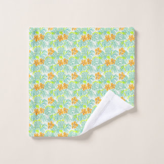 Tropical Hibiscus Monstera Leaf Pattern Home Decor Bath Towel Set