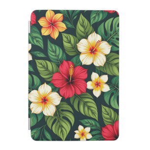 Tropical Hibiscus Monstera Pattern iPad Mini Cover