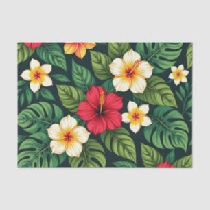 Tropical Hibiscus Monstera Pattern Tissue Paper