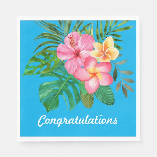 Tropical Hibiscus Napkin _ Congratulations