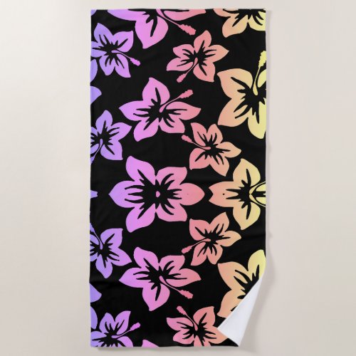 Tropical Hibiscus  Ombre Beach Towel