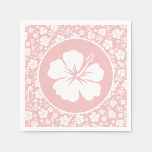 Tropical Hibiscus on Pink Napkins