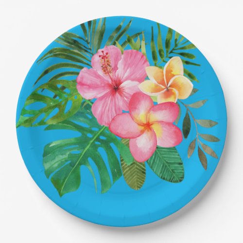 Tropical Hibiscus Paper Plate