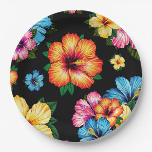 Tropical Hibiscus Paper Plates