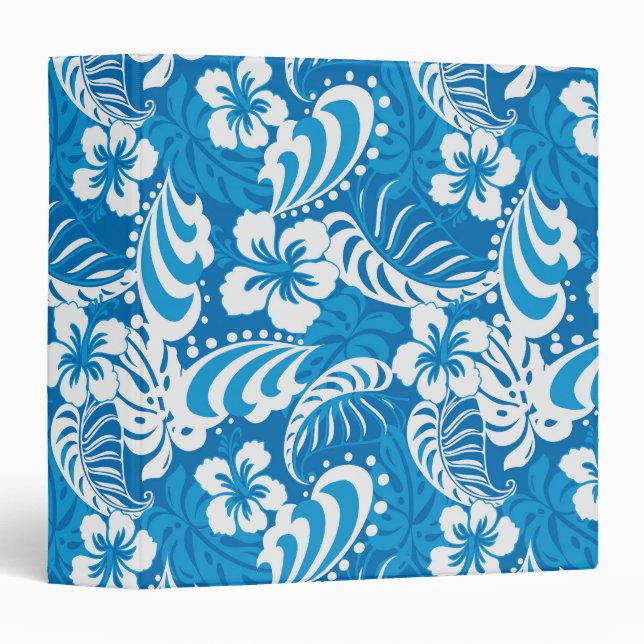 Tropical Hibiscus Pattern 3 Ring Binder (Front/Spine)