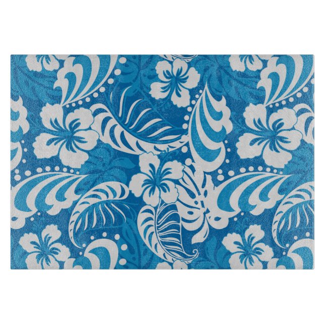 Tropical Hibiscus Pattern Cutting Board (Front)