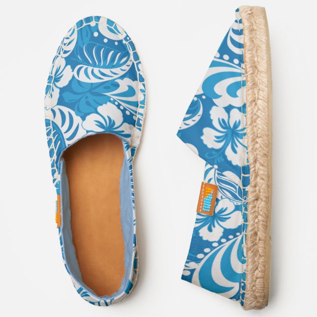 Tropical Hibiscus Pattern Espadrilles (Side)