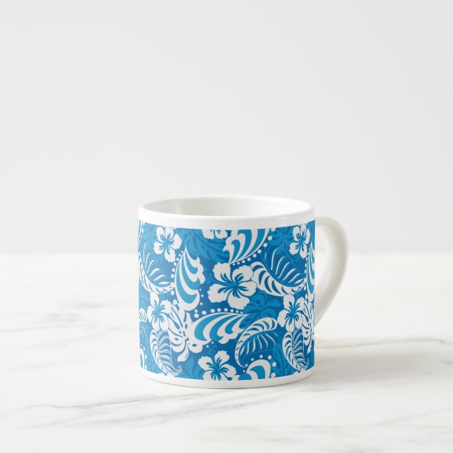 Tropical Hibiscus Pattern Espresso Cup (Front Right)