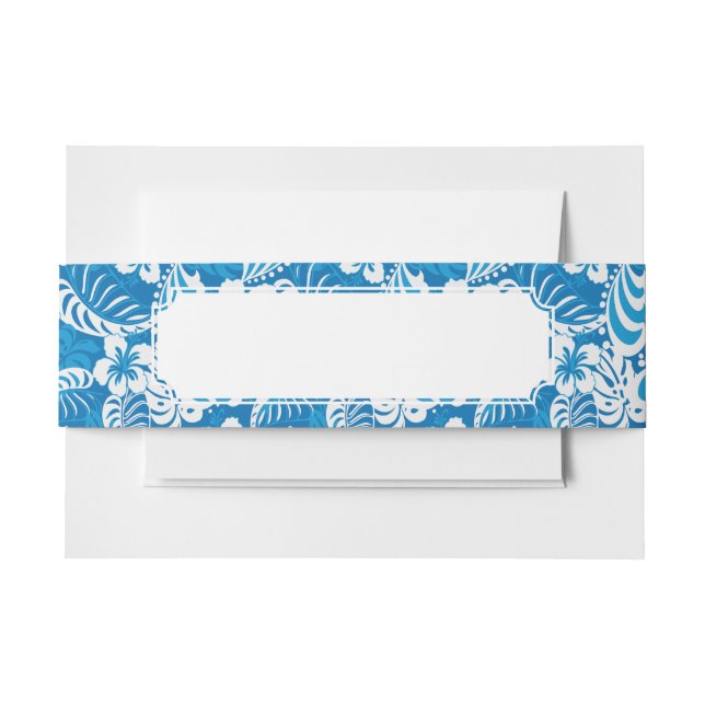 Tropical Hibiscus Pattern Invitation Belly Band (Front Example)