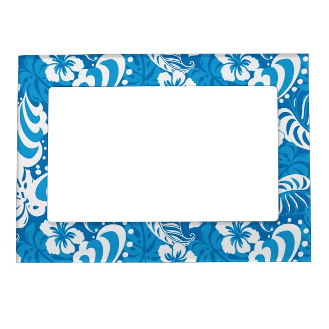 Tropical Hibiscus Pattern Magnetic Picture Frame (Front)