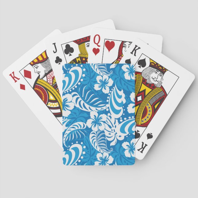 Tropical Hibiscus Pattern Poker Cards (Back)