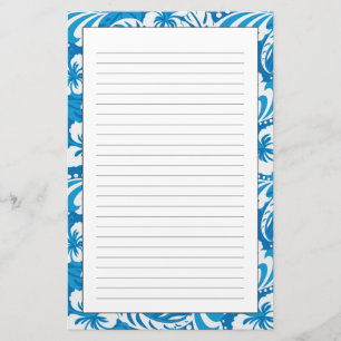 Tropical Hibiscus Pattern Stationery