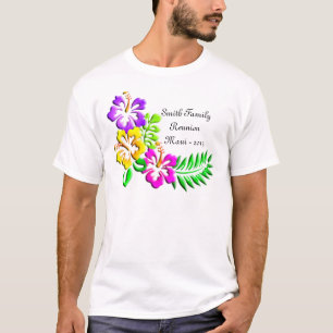 Tropical Hibiscus Pattern T-Shirt