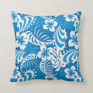 Tropical Hibiscus Pattern Throw Pillow