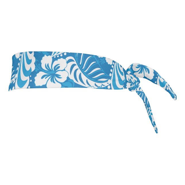 Tropical Hibiscus Pattern Tie Headband (Rotate 90)