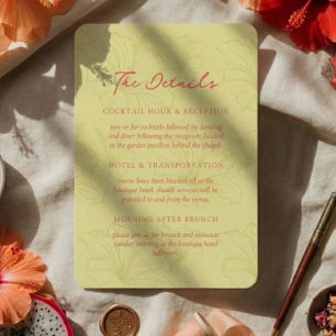 Tropical Hibiscus Pattern Vibrant Wedding Enclosure Card