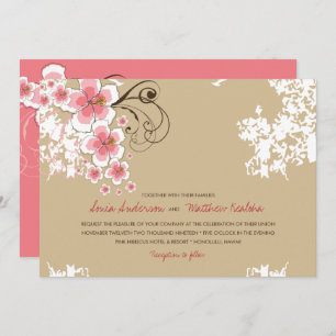 Tropical Hibiscus Pink Luau Beach Wedding Invite